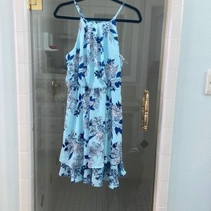 Brand newLight blue floral print dress